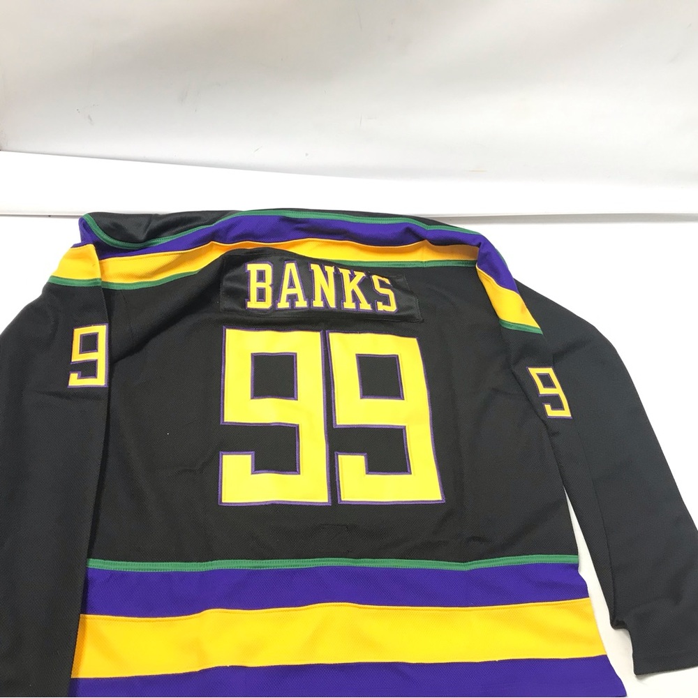 Mighty Ducks Charlie Conway 96 Classic Reels Men Size XL Black Hockey Jersey - Picture 4 of 5